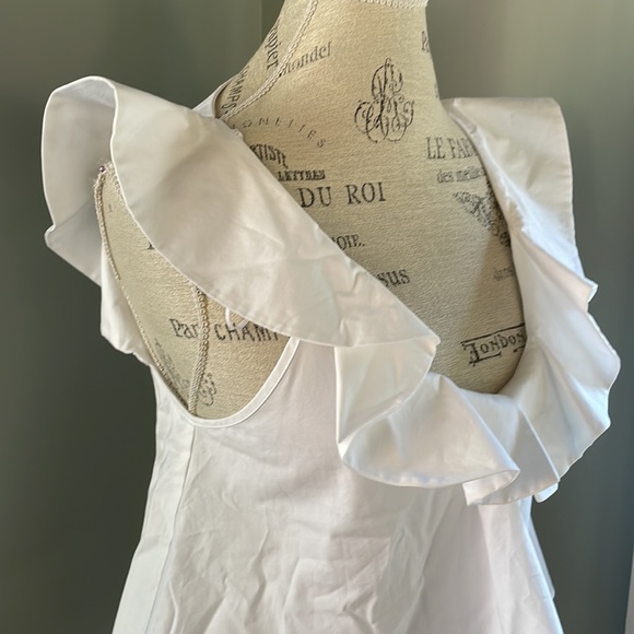 Zara Trafaluc whit cotton ruffled blouse NWT size Small - Picture 2 of 9